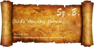 Szádeczky Bence névjegykártya