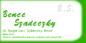 bence szadeczky business card